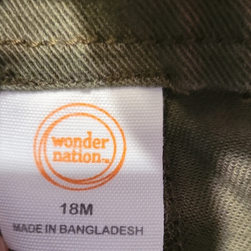 Wonder Nation Olive Green Button-Up Dress SIZE 18 MONTHS